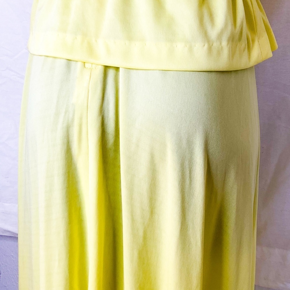 Retro Vintage Elegant Butter Yellow Lace Trim Dress Set - Picture 10 of 16